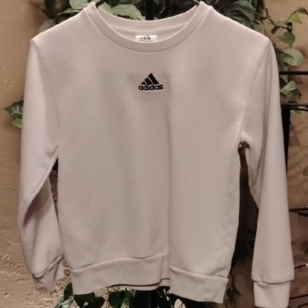 Adidas Boy's Cream Crewneck Sweatshirt